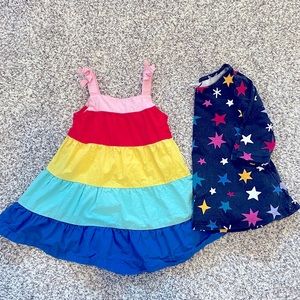 Hanna Andersson rainbow twirl dress and twirl top bundle. Size 18-24 months.